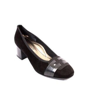 Vernissage 73948 Black Leather Comfort Heels Shoes Pumps